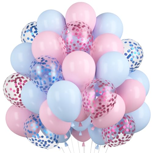 60 Stück Luftballons Macaron Rosa Blau, Rosa Blau Konfetti Ballons, Pastell Rosa Blaues Helium Ballon, 12 Zoll Latex Ballons Set für Geburtstag Feier Hochzeit Kinder Geschlecht Offenbaren Babyparty 60 Stück Luftballons Macaron Rosa Blau, Rosa Blau Konfetti Ballons, Pastell Rosa Blaues Helium Ballon, 12 Zoll Latex Ballons Set für Geburtstag Feier Hochzeit Kinder Geschlecht Offenbaren Babyparty von Epokus