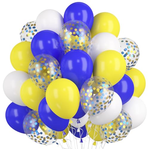 60 Stück Luftballons Dunkelblau Gelb, Blau Gelbe Konfetti Ballons, Matt Weiss Helium Ballon, Zitronengelb Latex Ballons Set für Kinder Geburtstag Feier Hochzeit Abschlussfeier Dusche Babyparty 60 Stück Luftballons Dunkelblau Gelb, Blau Gelbe Konfetti Ballons, Matt Weiss Helium Ballon, Zitronengelb Latex Ballons Set für Kinder Geburtstag Feier Hochzeit Abschlussfeier Dusche Babyparty von Epokus