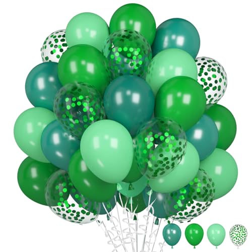 Luftballons Grün Dunkelgrün, 60 Stück Limette Hellgrün Helium Ballon, Grün Konfetti Latex Ballons für Dschungel Safari Dinosaurier Geburtstag Hochzeit Party Babyparty Feier Luftballons Grün Dunkelgrün, 60 Stück Limette Hellgrün Helium Ballon, Grün Konfetti Latex Ballons für Dschungel Safari Dinosaurier Geburtstag Hochzeit Party Babyparty Feier von Epokus
