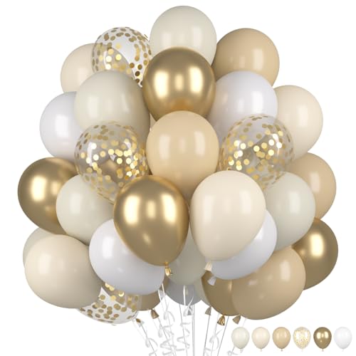 Luftballons Beige Sandweißer, 60 Stück Metallic Gold Mattes Weiß Helium Ballon, Aprikose Creme Weiss Nude Gold Konfetti Latex Ballons für Boho Geburtstag Hochzeit Frauen Abschluss Party Babyparty Luftballons Beige Sandweißer, 60 Stück Metallic Gold Mattes Weiß Helium Ballon, Aprikose Creme Weiss Nude Gold Konfetti Latex Ballons für Boho Geburtstag Hochzeit Frauen Abschluss Party Babyparty von Epokus