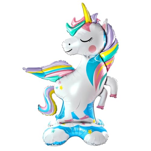 Einhorn Luftballon XXL, Einhorn Folienballon Geburtstagsdeko, Luftballon Geburtstagsdeko Mädchen, 3D Riesenballon Einhorn, Folienballon Geburtstag Deko, Kindergeburtstag Party Ballon Deko von Epokus