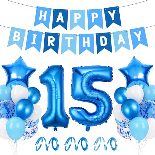 Luftballon 15. Geburtstag Blau, Ballon 15 Deko zum Geburtstag, Happy Birthday Folienballon, Riesen Folienballon Zahl 15, Ballon 15 Deko zum Geburtstag, Geburtstagsdeko Jungen 15 Jahr Luftballon 15. Geburtstag Blau, Ballon 15 Deko zum Geburtstag, Happy Birthday Folienballon, Riesen Folienballon Zahl 15, Ballon 15 Deko zum Geburtstag, Geburtstagsdeko Jungen 15 Jahr von Epokus