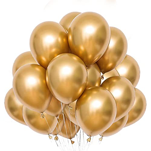 Luftballons Gold,Goldene Matellic Ballons, 50 Stück 12 Zoll Gold Geburtstag Luftballon,Latex Ballons für Geburtstag,Schulfeier Party,Hochzeit,Halloween,Neujahrsdekoration von Epokus
