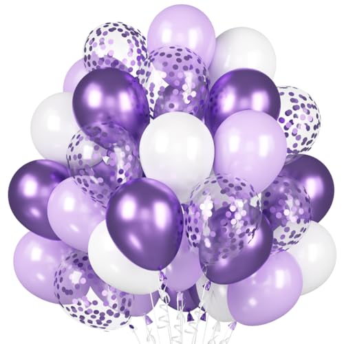 Luftballons Lavendel Lila Weiß, 60 Stück Violett Konfetti Ballons, Metallic Lila Helium Ballon, Macaron Lila Weiß Latex Ballons Set für Geburtstag Hochzeit Mädchen Frauen Abschluss Party Babyparty Luftballons Lavendel Lila Weiß, 60 Stück Violett Konfetti Ballons, Metallic Lila Helium Ballon, Macaron Lila Weiß Latex Ballons Set für Geburtstag Hochzeit Mädchen Frauen Abschluss Party Babyparty von Epokus