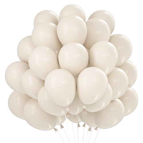 Luftballons Sand Weiß, 60 Stück 12 Zoll Retro Cream Weiss Latex Ballons, Matt Sand Weiß Helium Ballon, Beige Partyballon für Geburtstag Babyparties Hochzeit Valentinstag Graduierung Kommunion Party Luftballons Sand Weiß, 60 Stück 12 Zoll Retro Cream Weiss Latex Ballons, Matt Sand Weiß Helium Ballon, Beige Partyballon für Geburtstag Babyparties Hochzeit Valentinstag Graduierung Kommunion Party von Epokus