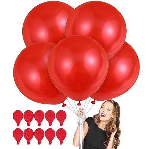 Rot Hochzeit Luftballons XXL,10 Stück 36 Zoll/90cm Groß Rot Helium Luftballon,Riesige Hochzeit Ballons Dekoration für Geburtstag Taufe Babyparty Kinder Party Festival von Epokus