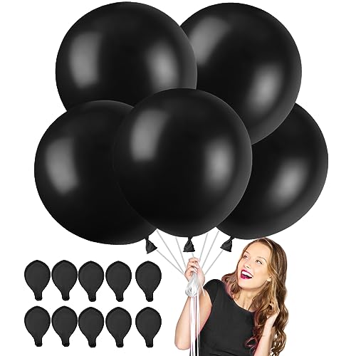 Schwarz Luftballons Groß XXL,10 Stück 36 Zoll/90cm Schwarz Halloween Ballons Helium,Latex Luftballon Riesige für Schwarze Party,Geburtstag,Halloween Festival Dekorationen Schwarz Luftballons Groß XXL,10 Stück 36 Zoll/90cm Schwarz Halloween Ballons Helium,Latex Luftballon Riesige für Schwarze Party,Geburtstag,Halloween Festival Dekorationen von Epokus