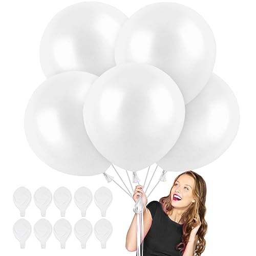 Weiß Hochzeit Luftballons XXL,10 Stück 36 Zoll/90cm Groß Weisse Helium Luftballon,Riesige Hochzeit Ballons Dekoration für Geburtstag Taufe Babyparty Kinder Party Festival von Epokus