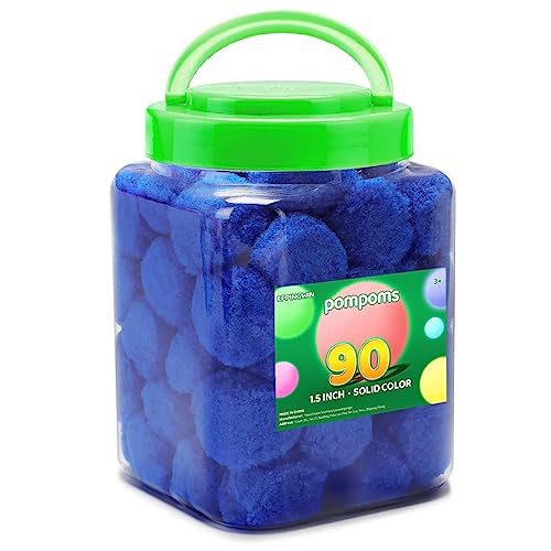 Eppingwin 90 blaue Pompons, 3,8 cm und 4 cm zum Basteln von Eppingwin