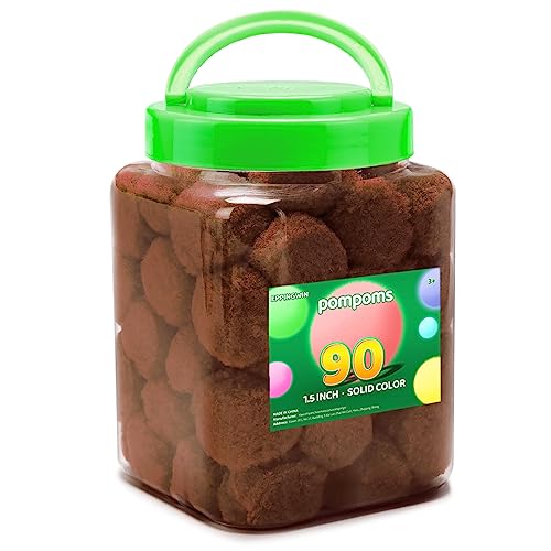 Eppingwin Braune Pompons, 3,8 cm, weiche Pompons zum Basteln, 4 cm groß, für Kunst- und Bastelprojekte, Braun, 90 Stück von Eppingwin