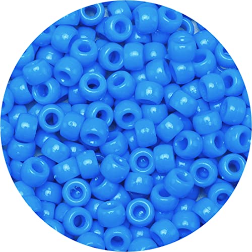 Eppingwin Pony-Perlen (1000 Stück, hellblau, massiv, Kunststoff, Rund, 9 mm) von Eppingwin