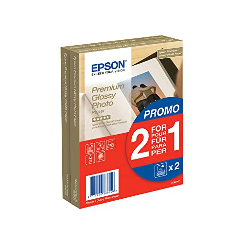 EPSON® Inkjetpapier Premium Glossy Photo Paper, 10 x 15 cm, 255 g/m², weiß, hochglänzend (80 Blatt), Sie erhalten 1 Packung á 80 Blatt von Epson