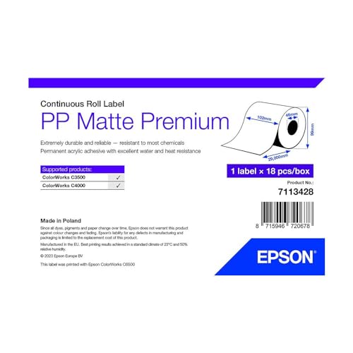 Epson 7113428 Druckerpapier, Weiß, 18 Stück Epson 7113428 Druckerpapier, Weiß, 18 Stück von Epson