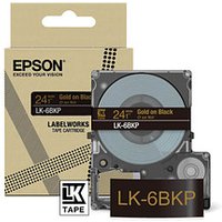 EPSON Schriftband LK LK-6BKP C53S672096, 24 mm gold auf schwarz von Epson