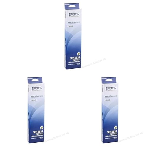 Epson 235F930 Ribbon Cartridge for LX-350/LX-300/+/+II Farbband schwarz 4.000.000 Characters 1er-Pack (Packung mit 3) von Epson