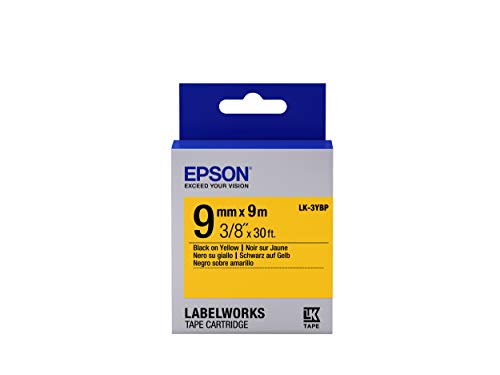 Epson-3YBP – Bänder für Drucker Etiketten (schwarz auf gelb, LabelWorks LW-400VP 300 LabelWorks LW-600P, Blister) von Epson