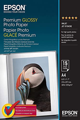 Epson C13S042155 Premium glossy photo paper inkjet 255g/m2 A4 15 Blatt Pack von Epson