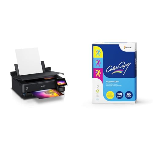 Epson EcoTank ET-8550 3-in-1 Tinten-Multifunktionsgerät & Color Copy Kopierpapier, Farblaserpapier: 160 g/mxb2, A4, 250 Blatt, hochglatt, weiß Epson EcoTank ET-8550 3-in-1 Tinten-Multifunktionsgerät & Color Copy Kopierpapier, Farblaserpapier: 160 g/mxb2, A4, 250 Blatt, hochglatt, weiß von Epson