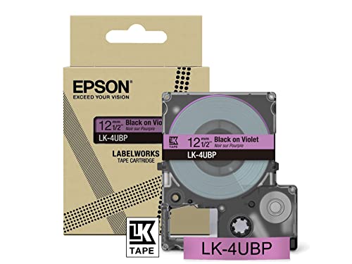 Epson Etikettenkassette, mattes Beschriftungsband LK-4GBJ schwarz auf grün, langlebiges Band für Epson LabelWorks Etikettendrucker, wasser- & verschleißfest, 8 m x 12 mm von Epson