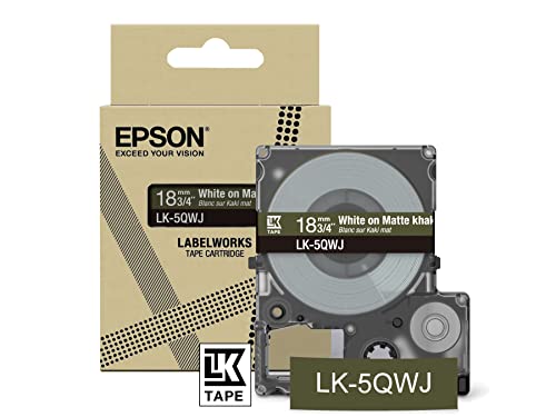Epson Etikettenkassette, mattes Beschriftungsband LK-6YBJ schwarz auf gelb, langlebiges Band für Epson LabelWorks Etikettendrucker, wasser- & verschleißfest, 8 m x 24 mm von Epson