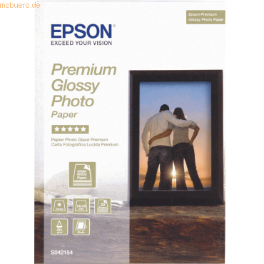 Epson Fotopapier 13x18cm 255g/qm Premium Glossy VE=30 Blatt von Epson
