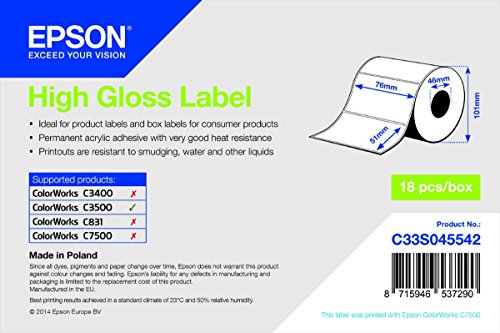 Epson High Gloss Label, 76 x 51 mm, 610 Stück von Epson