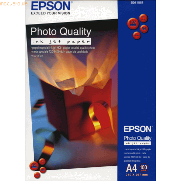 Epson Inkjet-Papier Photo Quality Bright White A4 102g/qm beschichtet von Epson