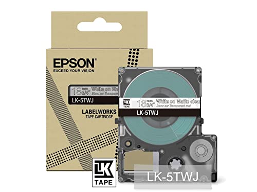 Epson Etikettenkassette, softes Beschriftungsband LK-4YAS grau auf gelb, langlebiges Band für Epson LabelWorks Etikettendrucker, wasser- & verschleißfest, 8 m x 12 mm von Epson