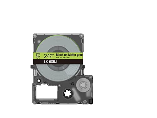 Epson Etikettenkassette, mattes Beschriftungsband LK-5GBJ schwarz auf grün, langlebiges Band für Epson LabelWorks Etikettendrucker, wasser- & verschleißfest, 8 m x 18 mm von Epson