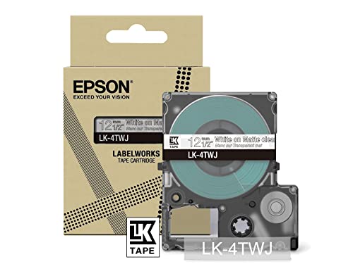 Epson Etikettenkassette, mattes Beschriftungsband LK-6TBJ schwarz auf transparent, langlebiges Band für Epson LabelWorks Etikettendrucker, wasser- & verschleißfest, 8 m x 24 mm von Epson