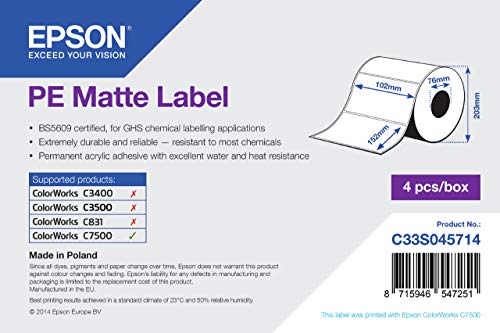 Epson PE matt Die-Cut 102 mm x 152 mm 800 LBLS, C33S045714 (102 mm x 152 mm 800 LBLS) von Epson