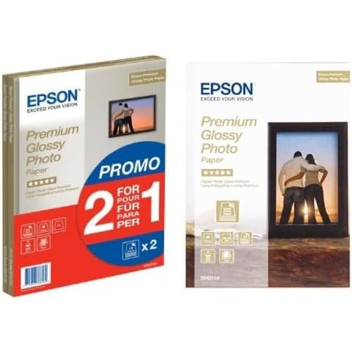Epson Premium glossy photo paper inkjet 255g/m2 A4 2x15 Blatt Pack & Premium glossy photo paper inkjet 255g/m2 130x180mm 30 Blatt Pack von Epson
