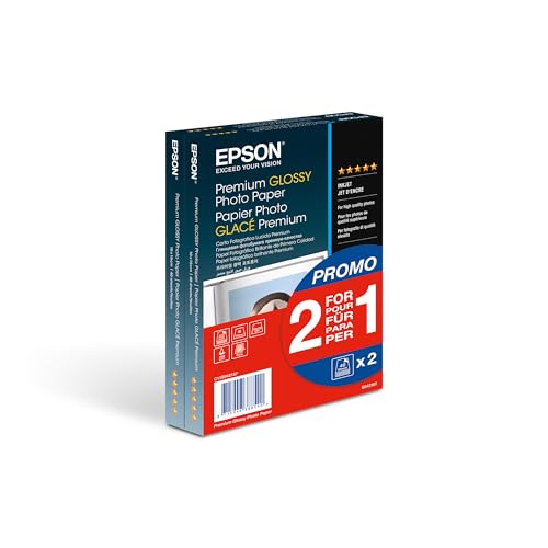 Epson Premium glossy photo paper inkjet A6-Format 255g/m2 100x150mm 2x40 Blatt Pack - Glacé von Epson