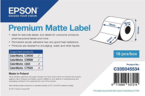 Epson Premium matte Label, 76 x 51 mm, 650 Stück von Epson