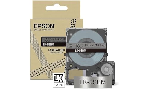 Epson Etikettenkassette, softes Beschriftungsband LK-4UAS grau auf lila, langlebiges Band für Epson LabelWorks Etikettendrucker, wasser- & verschleißfest, 8 m x 12 mm von Epson