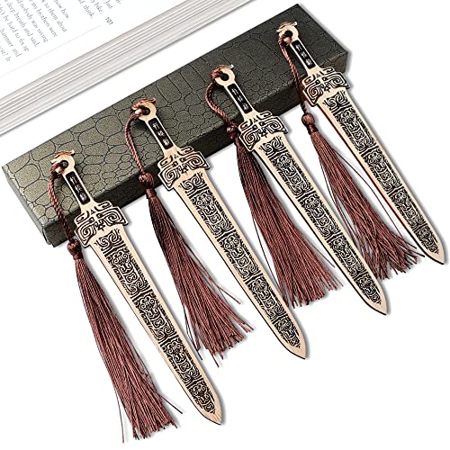 Epxee Lesezeichen, 4 Stücke Bookmark Schöne Lesezeichen Personalisiert Geschenk für Studenten, Lehrer, Leser - Hölzernes Schwert Epxee Lesezeichen, 4 Stücke Bookmark Schöne Lesezeichen Personalisiert Geschenk für Studenten, Lehrer, Leser - Hölzernes Schwert von Epxee