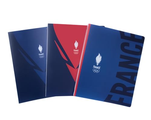 Olympiques Equipe de France Ringbuch, A4, Rücken 40 mm, 4 Ringe, rund, Umschlag aus Polypropylen, blickdicht, 3 Stück von Equipe de France