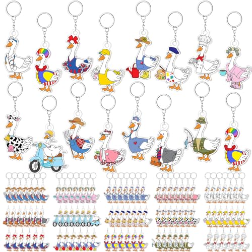 Equsion 100 Stück professionelle Gänse-Schlüsselanhänger, Großpackung, 15 Stile, niedliche Neuheit, alberne Gans, Acryl-Schlüsselanhänger, Partyzubehör für Geburtstagsdekoration, lustige Geschenke für Equsion 100 Stück professionelle Gänse-Schlüsselanhänger, Großpackung, 15 Stile, niedliche Neuheit, alberne Gans, Acryl-Schlüsselanhänger, Partyzubehör für Geburtstagsdekoration, lustige Geschenke für von Equsion