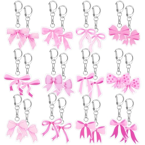 Equsion 24 Stück rosa Schleifen-Schlüsselanhänger, Acryl, rosa Schleife, Partyzubehör, 12 Stile, niedliche Junggesellinnenabschiede, Kokette, Babyparty, Geburtstagsparty, Dekorationen, Geschenke Equsion 24 Stück rosa Schleifen-Schlüsselanhänger, Acryl, rosa Schleife, Partyzubehör, 12 Stile, niedliche Junggesellinnenabschiede, Kokette, Babyparty, Geburtstagsparty, Dekorationen, Geschenke von Equsion