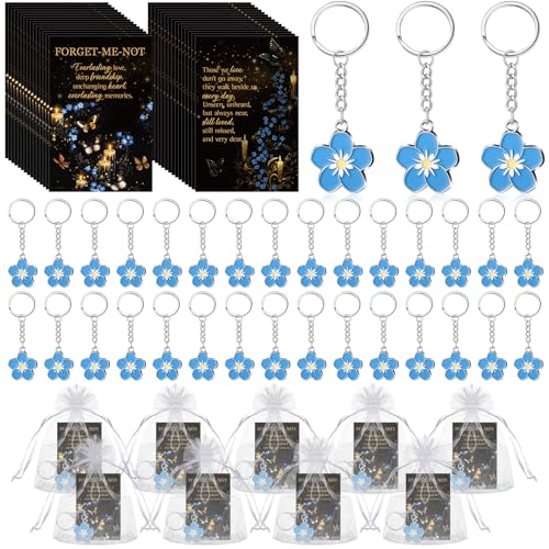 Equsion 30 Sets Beerdigungsgeschenke für Gäste, Vergissmeinnicht, Blumen-Schlüsselanhänger und Gebetskarte, Beileidsgeschenke für Gedenkparty, Erinnerung Equsion 30 Sets Beerdigungsgeschenke für Gäste, Vergissmeinnicht, Blumen-Schlüsselanhänger und Gebetskarte, Beileidsgeschenke für Gedenkparty, Erinnerung von Equsion
