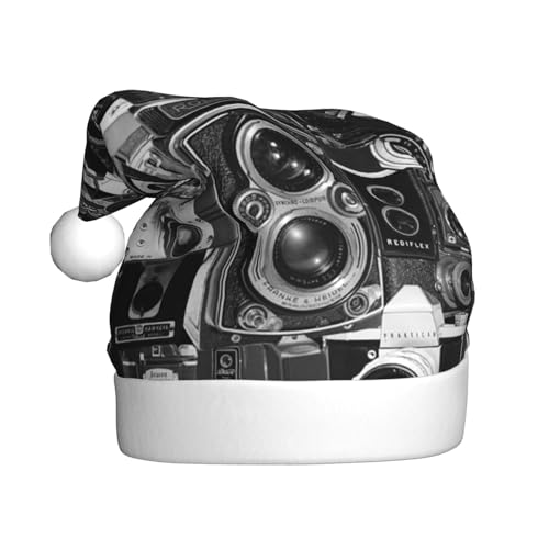 ErKaL Coole Kamera-Kollektion, bedruckte Weihnachtsmütze für Erwachsene, flauschige Weihnachtsmütze für Damen und Herren, Urlaubsparty von ErKaL