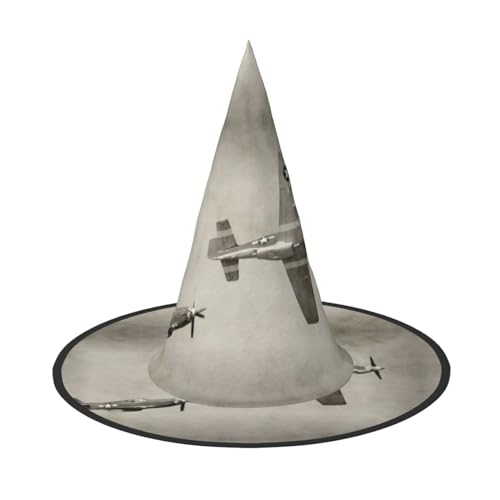 ErKaL Halloween-Hexenhut aus dem 2. Weltkrieg, bedruckt, Hexenhüte für Erwachsene, Hexen-Zauberer, Cosplay-Zubehör für Urlaub, Halloween-Party von ErKaL
