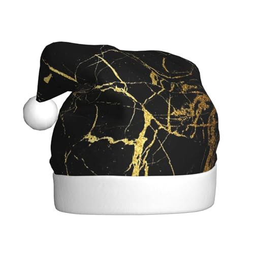 ErKaL Weihnachtsmütze mit Marmor-Aufdruck, Weihnachtsmütze für Erwachsene, flauschige Weihnachtsmütze für Damen und Herren, Urlaubsparty von ErKaL