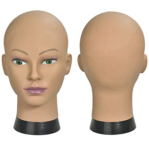 ErSiMan Weibliches Mannequin für Kosmetikerausbildung, Kopf ohne Haare, Mannequin-Kopf für Perücken-Herstellung, Hut-/Brillen-Präsentation, Friseur-Übungskopf, Puppenkopf mit Klemme, 12-A von ErSiMan-AW