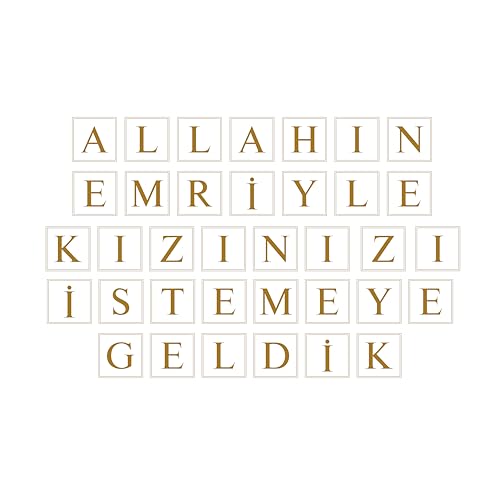 Allahın Emri Etiketten Set – 36 Selbstklebende Aufkleber für Verlobung, Kız İsteme, Geschenke & Schokolade (Gold) von ErYa
