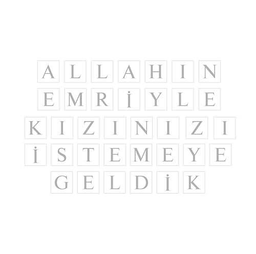 Allahın Emri Etiketten Set – 36 Selbstklebende Aufkleber für Verlobung, Kız İsteme, Geschenke & Schokolade (Silber) von ErYa
