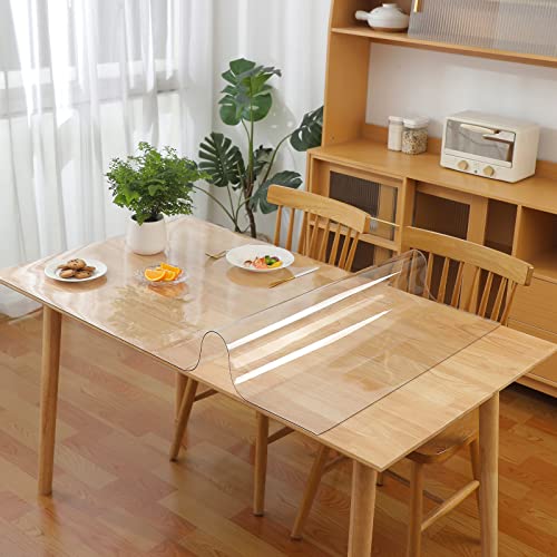 Transparent 90x210cm Hyalin Tischdecke Durchsichtige Tischdecke Klare Tischdecke Plastik Tischfolie Dick Wasserdicht Kein Schrumpfen Geruchlos Nach Maß von Eralove