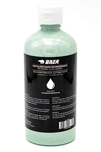 BAER Hochleistungs Schneidpaste 500 ml - Gewindeschneidpaste - Gewindeschneidmittel - Bohrpaste - Schmiermittel - FREI VON ERDÖL/CHLOR/SCHWEFEL von Baer