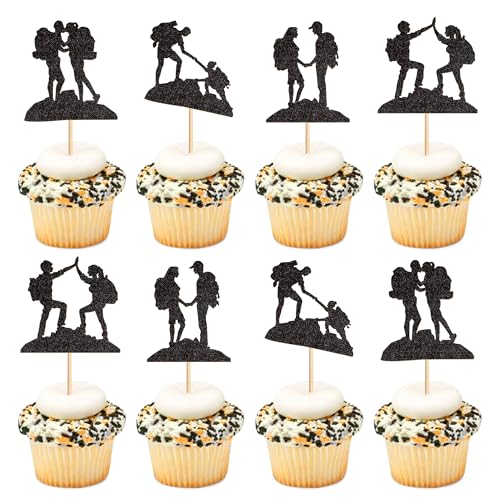 Ercadio Cupcake-Aufsätze, Kletter-Cupcake-Aufsätze, schwarz, glitzernd, für Fitnessstudio, Babyparty, Geburtstagsparty, Kuchendekorationen, Zubehör, 28 Stück Ercadio Cupcake-Aufsätze, Kletter-Cupcake-Aufsätze, schwarz, glitzernd, für Fitnessstudio, Babyparty, Geburtstagsparty, Kuchendekorationen, Zubehör, 28 Stück von Ercadio