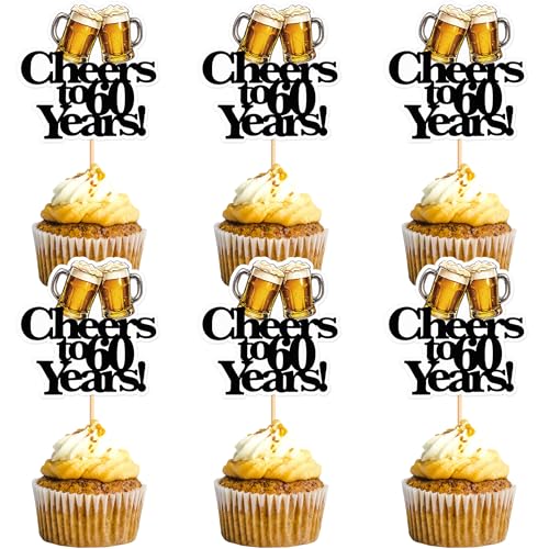 Ercadio Cupcake-Topper für Bierpartys, Prost und Bier, Happy Birthday, Dekoration für Prost bis 60 Jahre, Kuchendekoration, Gastgeschenk für Sommer, Familie, Party, Dekoration, Zubehör, 28 Stück Ercadio Cupcake-Topper für Bierpartys, Prost und Bier, Happy Birthday, Dekoration für Prost bis 60 Jahre, Kuchendekoration, Gastgeschenk für Sommer, Familie, Party, Dekoration, Zubehör, 28 Stück von Ercadio